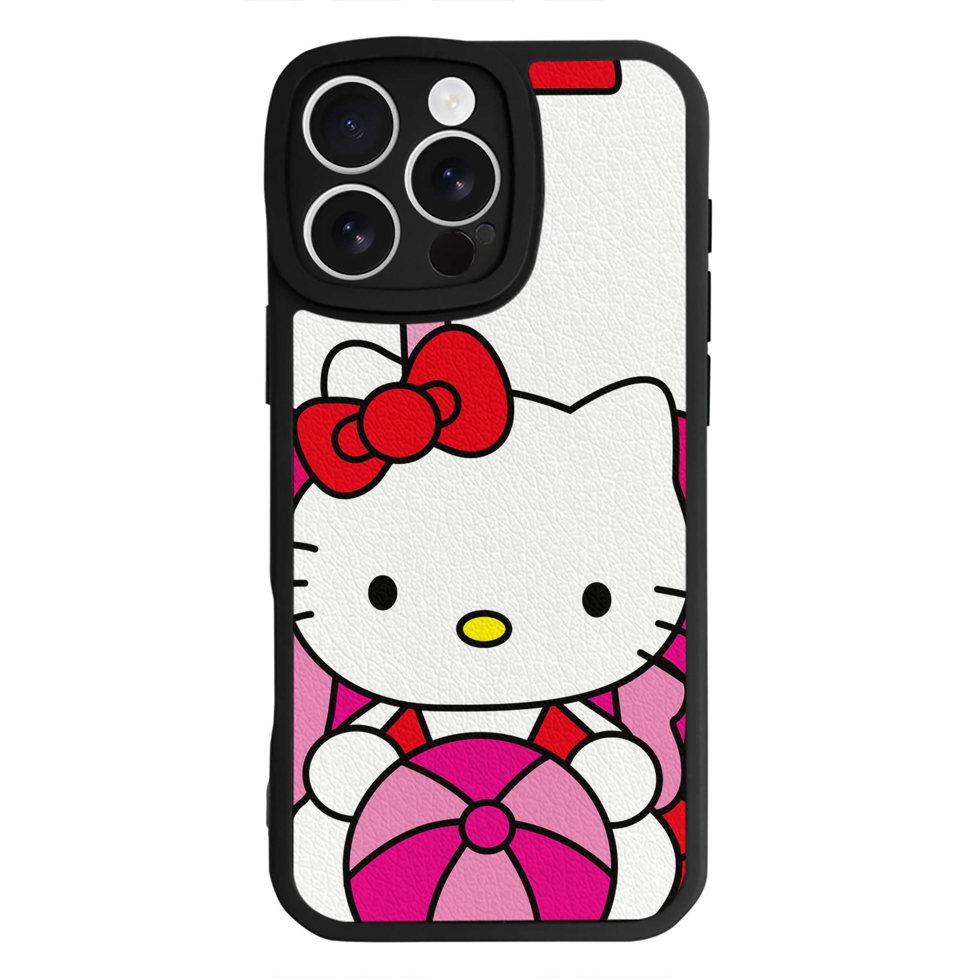 （画像用） Hello Kitty ハローキティ 【iPhone 16シリーズ対応】シリコンスマホケース（レザー調） 材質：シリコン